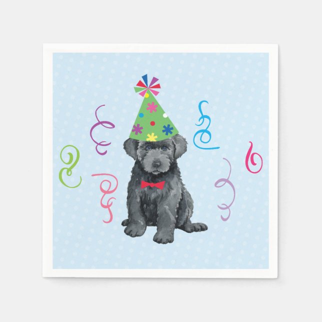 Birthday Party Bouvier des Flandres Napkins (Front)