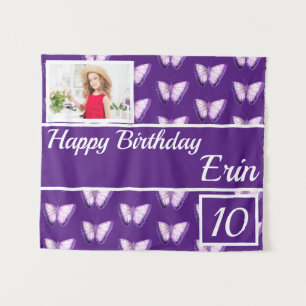 Birthday Party Butterfly Pattern Custom Tapestry
