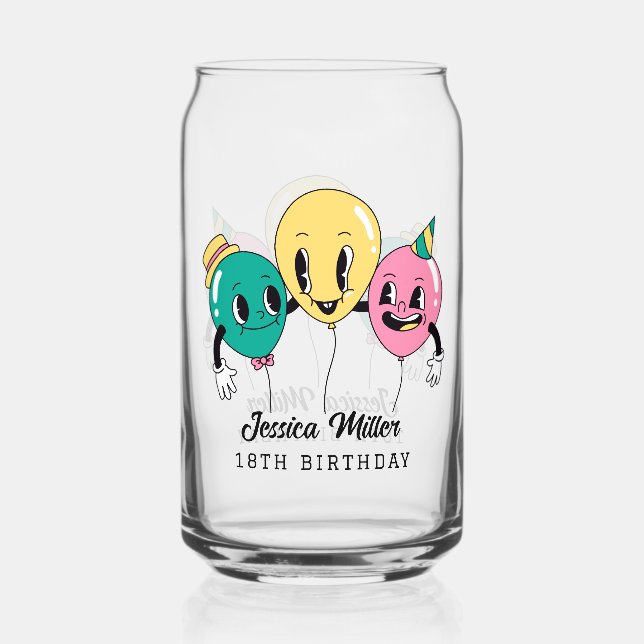 BIRTHDAY Party Can Glass (Front)