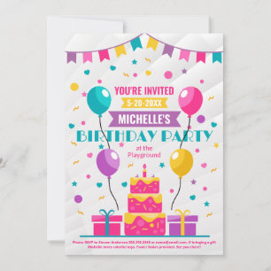 Birthday Party Celebration   Balloons   Confetti  Invitation