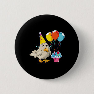 Birthday Party Celebration Cupcake Funny Farm Anim 2 Inch Round Button