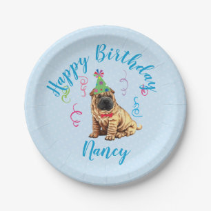 Birthday Party Chinese Shar-Pei Paper Plate