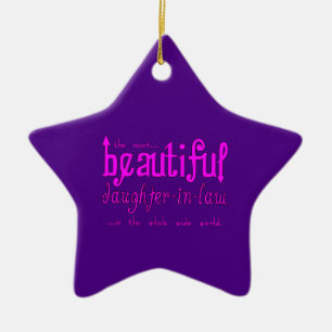 Birthday Party Christmas Beautiful Daughter in Law Ceramic Ornament