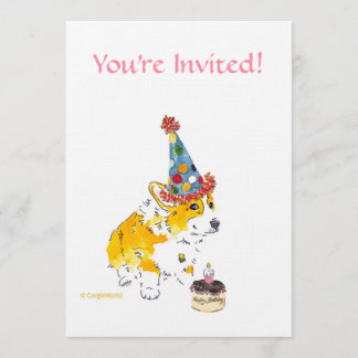 Birthday Party Corgi Invitation