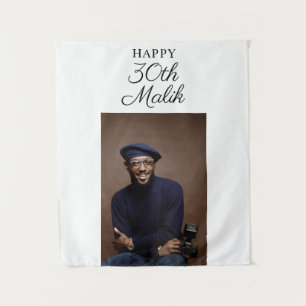 Birthday Party Custom Photo Modern Guy Tapestry