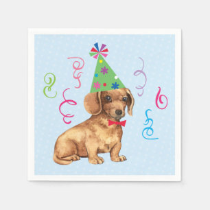 Birthday Party Dachshund Napkin