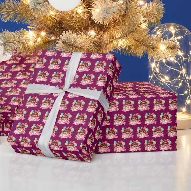 Birthday party dazzling style wrapping paper (Holidays)