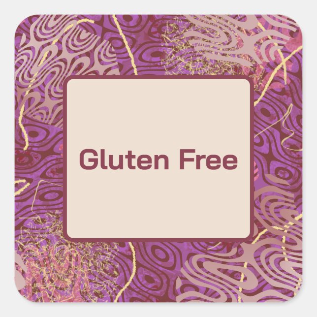 Birthday Party Dietary Requirement Gluten Free Square Sticker (Front)