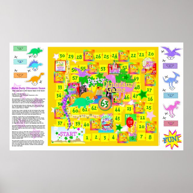 Birthday Party Dinosaurs Game Poster (Front)