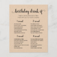 Birthday Party Drink If Game editable card