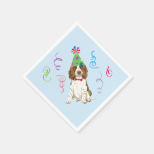 Birthday Party English Springer Spaniel Napkin