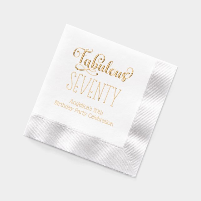 Birthday Party - Fabulous Seventy #7 Foil Napkins (Left)