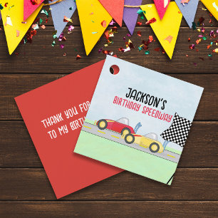 Birthday Party Favour Cute Race Cars  Tags