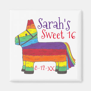 Birthday Party Favour Rainbow Donkey Animal Piñata Magnet