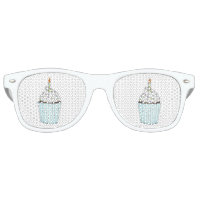 Birthday Party Favours Blue Cupcake Candle Shades