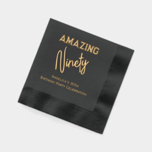 * Birthday Party Fill in Your Age Amazing 90 #6 Foil Napkins