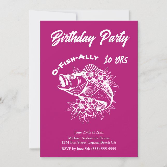 Birthday Party-Fish  Invitation (Front)