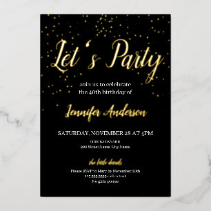 Birthday Party Foil Invitation