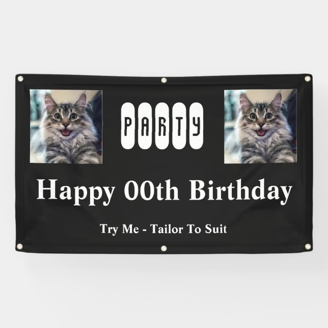 Birthday Party For Twins Banner (Horizontal)