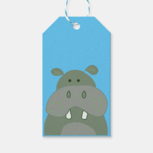 birthday party fun hippo zoo theme gift tags