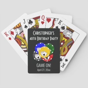 Birthday Party Gambling Casino Night Poker Game Playing Cards