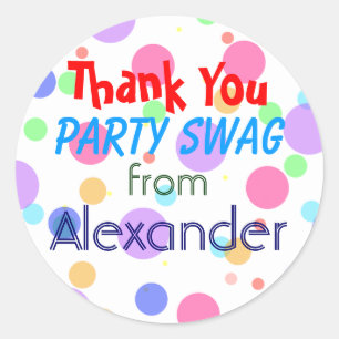 Birthday Party Gift Bag-Colourful Classic Round Sticker