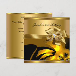 Birthday Party Gold Abstract Diamond Jewel Invitation