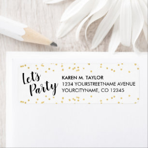 Birthday Party Gold Faux Foil Confetti White