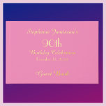 Birthday Party Gold FOIL Pink Memory Guest Book<br><div class="desc">This Personalized Birthday Party Guest/Sign-In Book is decorated with trendy gold FOIL text on pink background cover. Default says "90th Birthday",  but it is easy to personalize name and age,  just change or delete example text.  All Rights Reserved © 2024 Alan & Marcia Socolik.</div>