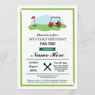 Birthday Party Golf Any Age 50th 60th Invitation