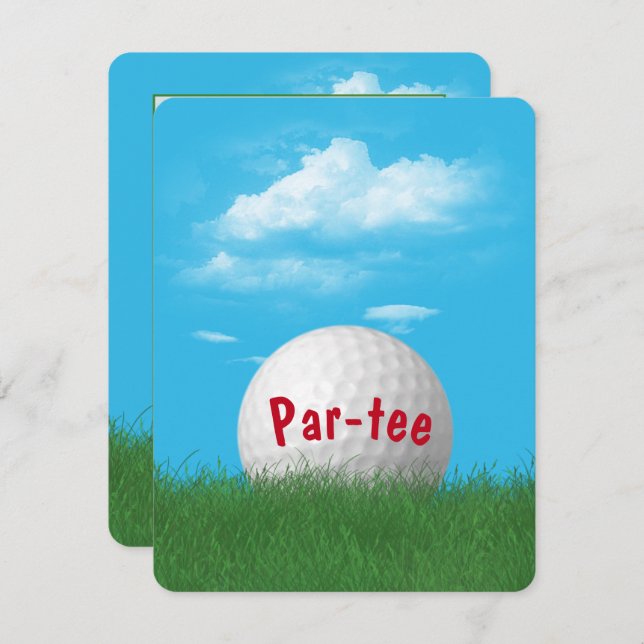 Birthday Party Golf Ball Invitation (Front/Back)