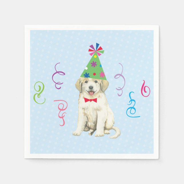 Birthday Party Great Pyrenees Napkins (Front)