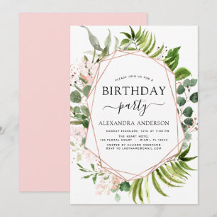 Birthday Party Greenery Eucalyptus Botanical Invit Invitation