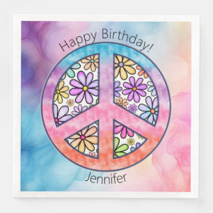 Birthday Party Groovy Hippie Paper Napkin