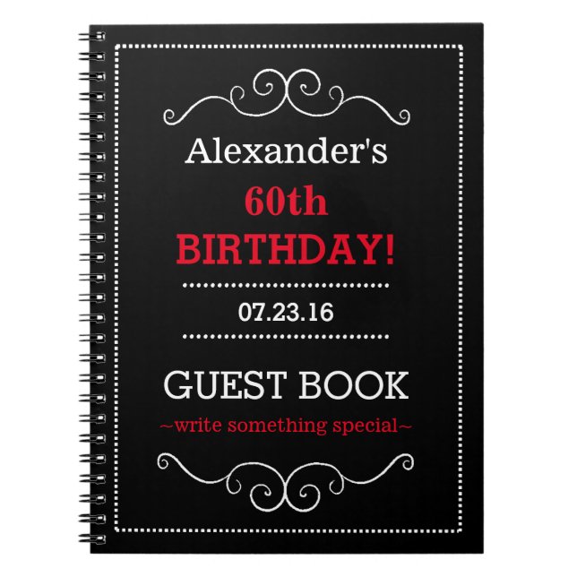 Birthday Party Guest Book- Notebook (Front)