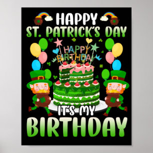 Birthday Party Happy St Patrick's Day Poster