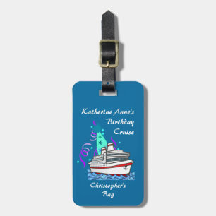 Birthday Party Hat Cruise Luggage Tag