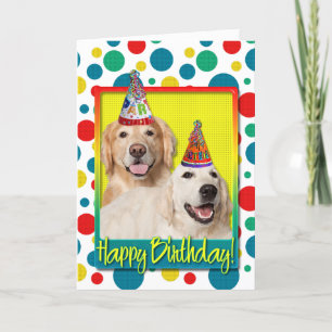 Birthday Party Hat - Golden Retriever Tebow Corona Card