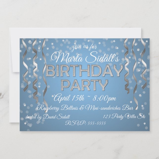 Birthday Party in Diamonds Invitation (Front)