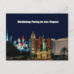 Birthday Party in Las Vegas Postcard