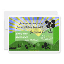 Birthday Party in the park invitation