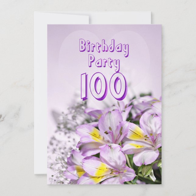 Birthday party invitation 100 years old (Front)