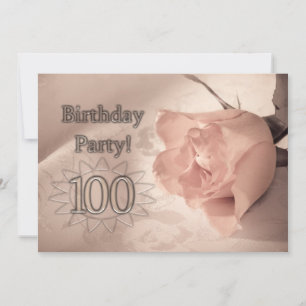 Birthday party invitation 100 years old