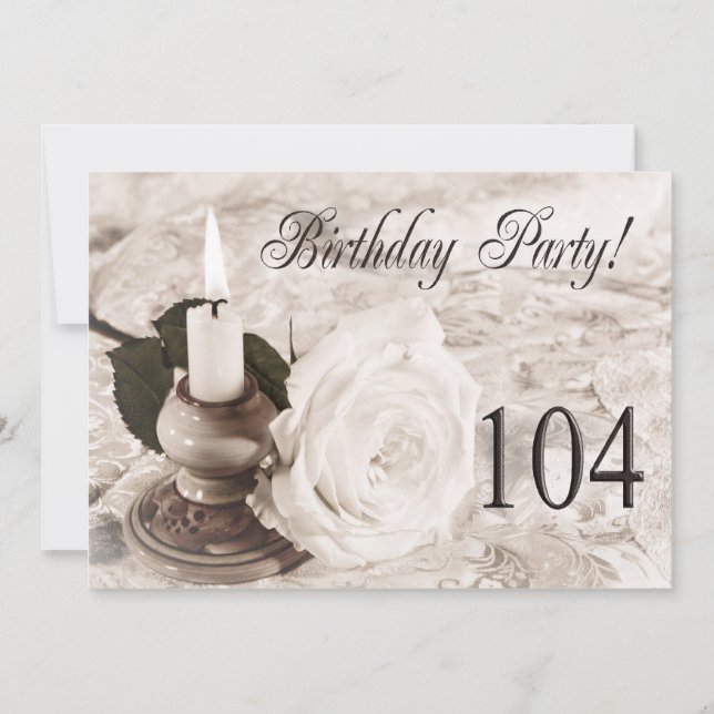Birthday party invitation 104 years old (Front)