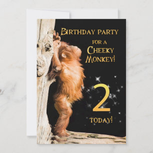Birthday party invitation 2, with orangutan