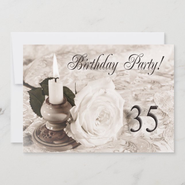 Birthday party invitation 35 years old (Front)