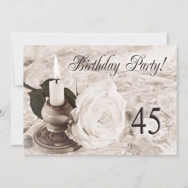 Birthday party invitation 45 years old (Front)