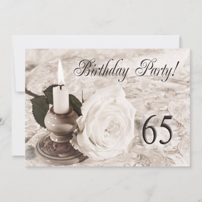 Birthday party invitation 65 years old (Front)