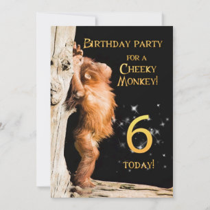 Birthday party invitation 6, with orangutan