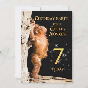 Birthday party invitation 7, with orangutan